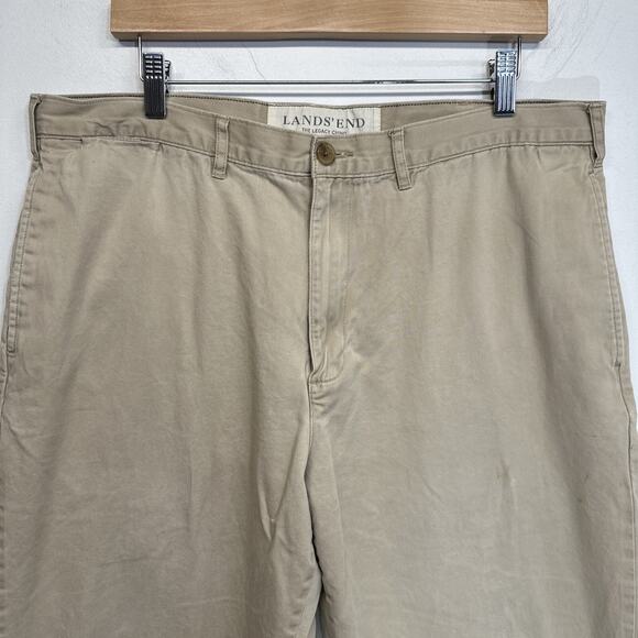 Lands End The Legacy Chino Men’s Size 38 Beige Button Up Pants Zip Fly - Picture 2 of 10